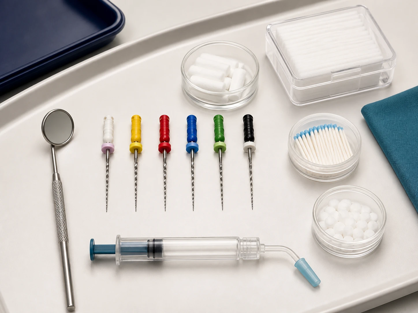 Clean endodontic instruments used during root canal treatment